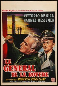 1h076 GENERAL DELLA ROVERE Belgian '59 artwork of Vittorio De Sica, Il generale della rovere!