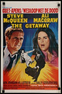 1h077 GETAWAY Belgian '72 Steve McQueen & Ali McGraw on the run, Sam Peckinpah, different!