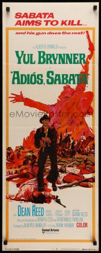 1h604 ADIOS SABATA insert '71 Yul Brynner aims to kill, and his gun does the rest!