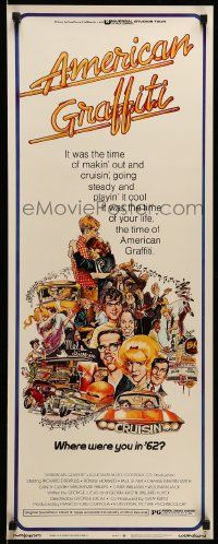 1h608 AMERICAN GRAFFITI insert '73 George Lucas teen classic, it was the time of your life!