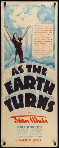 1h613 AS THE EARTH TURNS insert '34 Polish-American Jean Muir & Donald Woods, incredible artwork!