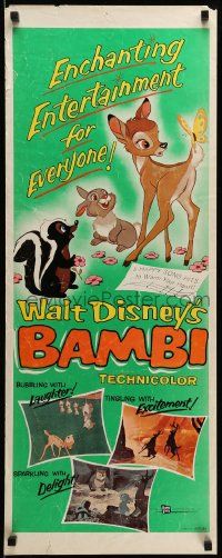 1h627 BAMBI insert R57 Walt Disney cartoon deer classic, great art with Thumper & Flower!
