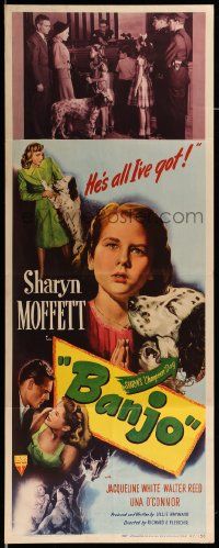 1h630 BANJO insert '47 adorable Sharyn Moffett & her beloved dog against the world!