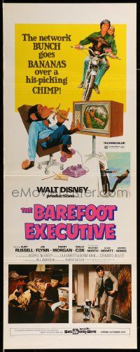 1h633 BAREFOOT EXECUTIVE insert '71 Disney, art of Kurt Russell & wacky chimp gone bananas!