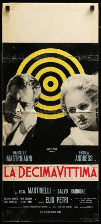 1h301 10th VICTIM Italian locandina '66 Marcello Mastroianni, sexy Ursula Andress!