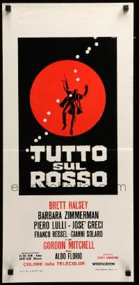 1h309 ALL ON THE RED Italian locandina '68 Tutto sul rosso, Brett Halsey, Barbara Zimmerman, crime