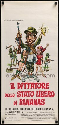 1h319 BANANAS Italian locandina '71 great artwork of Woody Allen by E.C. Comics artist Jack Davis!