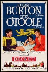 1j073 BECKET style B 1sh '64 Richard Burton in the title role, Peter O'Toole, John Gielgud!