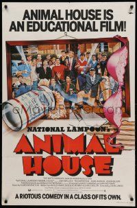 1j044 ANIMAL HOUSE English 1sh '78 John Belushi, Landis classic, wacky art of top cast!
