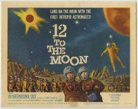 1k073 12 TO THE MOON TC '60 land on the moon with the first intrepid astronauts, cool sci-fi image!