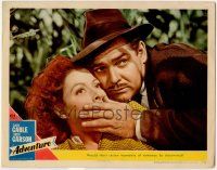 1k566 ADVENTURE LC #8 '45 great close up of Clark Gable holding hand over Greer Garson's mouth!