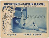 1k567 ADVENTURES OF CAPTAIN MARVEL chapter 3 LC '41 he's in costume c/u under guillotine, Time Bomb