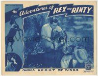 1k568 ADVENTURES OF REX & RINTY chapter 2 LC '35 c/u of snarling German Shepherd, Sport of Kings!