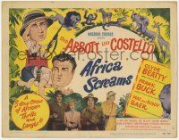 1k081 AFRICA SCREAMS TC '49 great art of Bud Abbott & Lou Costello in jungle w/ animals!