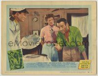 1k569 AFRICAN QUEEN LC #4 '52 Katharine Hepburn watches Humphrey Bogart explain himself to officer!
