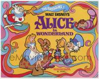 1k082 ALICE IN WONDERLAND TC R74 Walt Disney Lewis Carroll classic, psychedelic artwork!