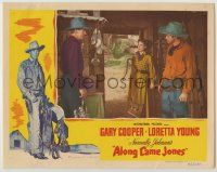 1k575 ALONG CAME JONES LC '45 Gary Cooper & Loretta Young, Norman Rockwell border art!