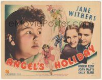 1k085 ANGEL'S HOLIDAY TC '37 super close up + artwork of Jane Withers, Joan Davis, Robert Kent