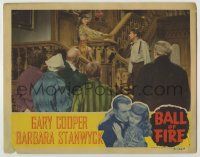 1k585 BALL OF FIRE LC '41 Gary Cooper & professors stare at Barbara Stanwyck as Sugarpuss O'Shea!