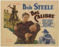 1k106 BIG CALIBRE TC '35 c/u of cowboy Bob Steele beating up bad guy + art of him on horse!