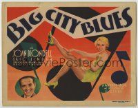 1k107 BIG CITY BLUES TC '32 sexy Joan Blondell shows her legs on giant music note, ultra rare!