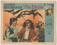1k604 BIRDS LC #3 '63 Alfred Hitchcock, wonderful close image of terrified kids attacked by birds!