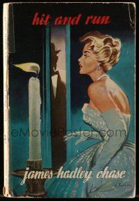 1m449 HIT & RUN English paperback book '59 James Hadley Chase crime thriller, Pollack cover art!