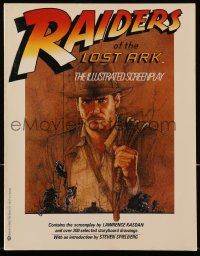 1m512 RAIDERS OF THE LOST ARK softcover book '81 the illustrated screenplay with great drawings!
