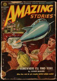 1m518 AMAZING STORIES pulp magazine December 1951 Somewhere I'll Find You, Robert Gibson Jones art!