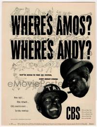 1m176 AMOS 'n' ANDY magazine ad '48 the comedy team has moved to CBS radio on Sunday evening!