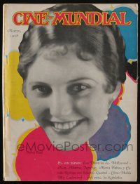 1m529 CINE-MUNDIAL Spanish magazine March 1928 Thelma Todd on the cover + Lon Chaney & more!