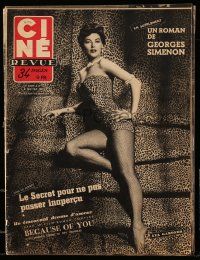1m525 CINE REVUE French magazine January 1953 cover portrait of sexy Ava Gardner in fishnets!
