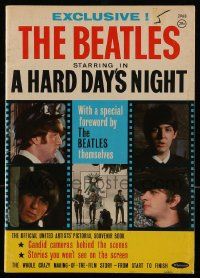 1m538 HARD DAY'S NIGHT magazine '64 The Beatles, official United Artists pictorial souvenir book!