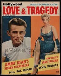 1m539 HOLLYWOOD LOVE & TRAGEDY magazine November 1956 Jimmy Dean's Hidden Heartbreak, Kim Novak