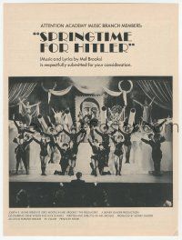 1m188 PRODUCERS magazine ad '67 Mel Brooks classic, Springtime For Hitler submitted for Best Song!