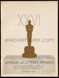 1m715 26TH ANNUAL ACADEMY AWARDS souvenir program book '54 held in Hollywood AND New York City!