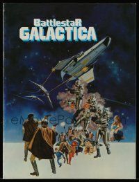 1m731 BATTLESTAR GALACTICA souvenir program book '78 great sci-fi art by Robert Tanenbaum!