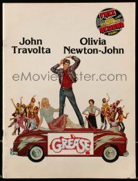 1m816 GREASE souvenir program book '78 John Travolta & Olivia Newton-John, includes record!