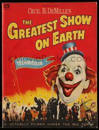 1m821 GREATEST SHOW ON EARTH souvenir program book '52 clown James Stewart, Cecil B. DeMille!