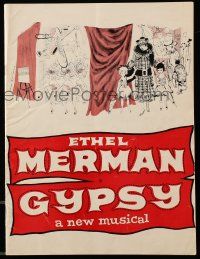 1m826 GYPSY stage play souvenir program book '59 starring Ethel Merman & Jack Klugman!