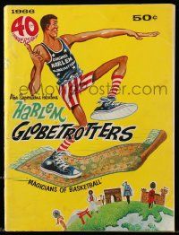1m832 HARLEM GLOBETROTTERS souvenir program book '66 Arpad Darvas basketball cartoon art!
