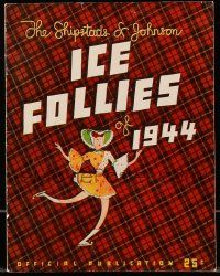 1m847 ICE FOLLIES OF 1944 souvenir program book '44 cool ice skating variety show!