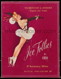 1m851 ICE FOLLIES OF 1951 souvenir program book '51 Shipstad & Johnson ice skating variety show!