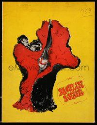 1m889 MOULIN ROUGE souvenir program book '53 Henri de Toulouse-Lautrec art of sexy French dancer!