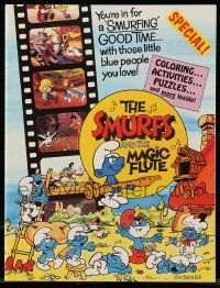 1m950 SMURFS & THE MAGIC FLUTE souvenir program book '83 feature cartoon, great images!