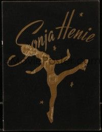 1m839 HOLLYWOOD ICE REVUE souvenir program book '42 gold foil Sonja Henie on black felt cover!