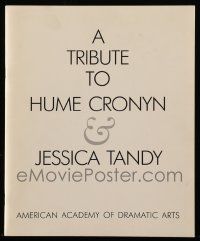1m984 TRIBUTE TO HUME CRONYN & JESSICA TANDY souvenir program book '88 held in New York City!