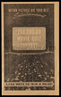 1m021 $250,000.00 MOVIE QUIZ CONTEST promo brochure '38 images from dozens of current movies!