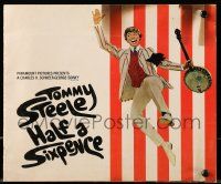 1m036 HALF A SIXPENCE promo brochure '67 art of Tommy Steele w/banjo, from H.G. Wells novel!