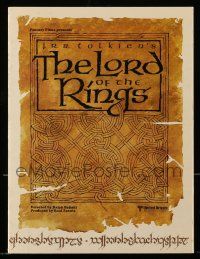 1m012 LORD OF THE RINGS promo brochure '78 Ralph Bakshi, J.R.R. Tolkien, opens to 12x35 poster!